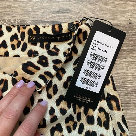 NWT ViX Scarlet Leopard Print Linen Blend Skirt - Picture 3 of 6